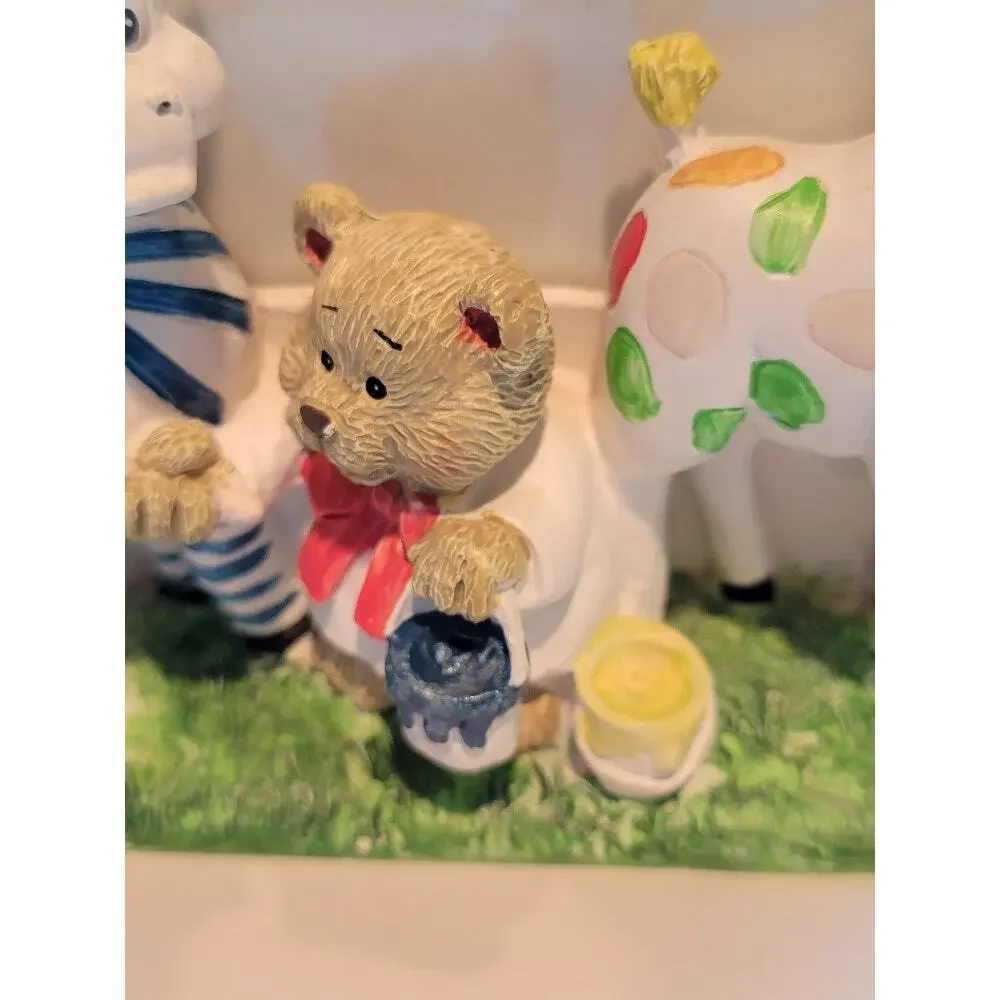 3D Zoo Animals Frame Burnes of Boston‎ Nursery Decor Colorful Whimiscal